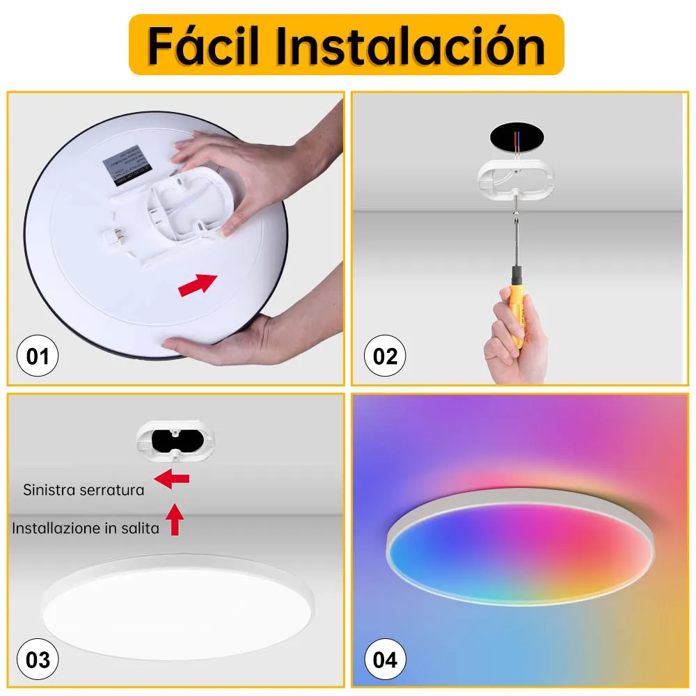 Imagem -05 - Luz de Teto Led Inteligente Lâmpada Regulável Impermeável Bluetooth App Controle Wifi Sala de Estar Decoração do Lar 24w