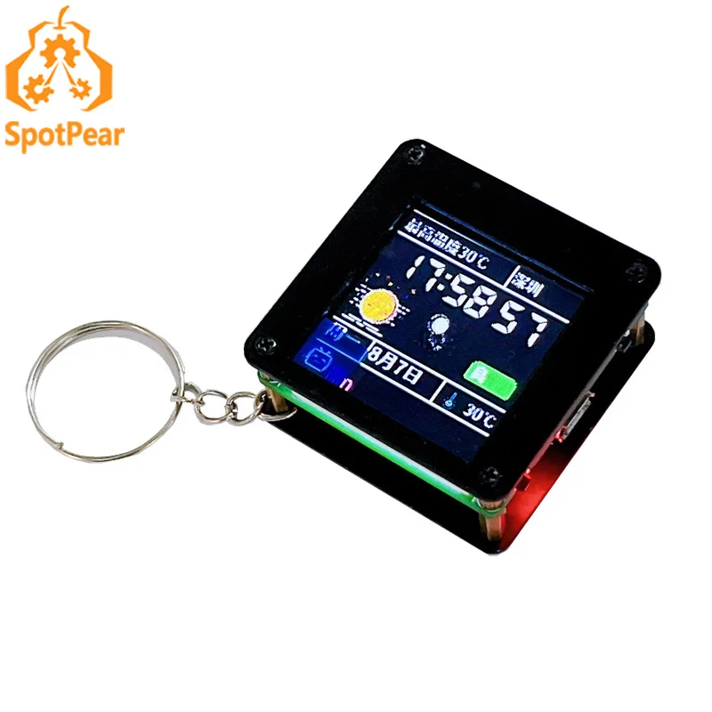 ESP32 C3 desktop trinket Mini TV Portable Pendant LVGL 1.44inch LCD ST7735