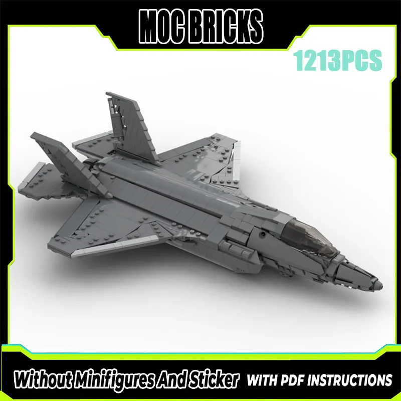 Exquisite Neue Produkt MOC Bausteine Militär Modell F-35 Kämpfer Technologie Modulare kinder Spielzeug DIY Montage Set