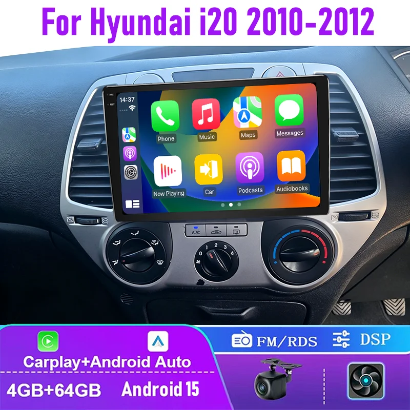

9" 4-64GB For Hyundai i20 2010-2012 Car Radio Wireless CarPlay Android Auto QLED Touchscreen Head Unit GPS Navi