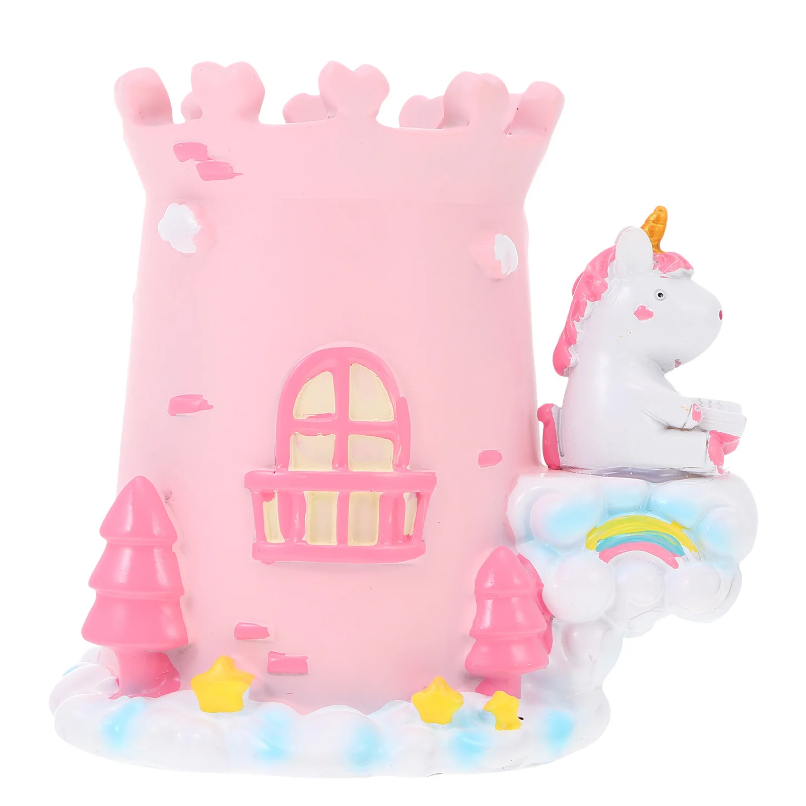 

Cute Resin Pen Storage Box Desktop Pencil Holder Cartoon Pot Ornament for Kids Office Home Pen Box Pencil Holder