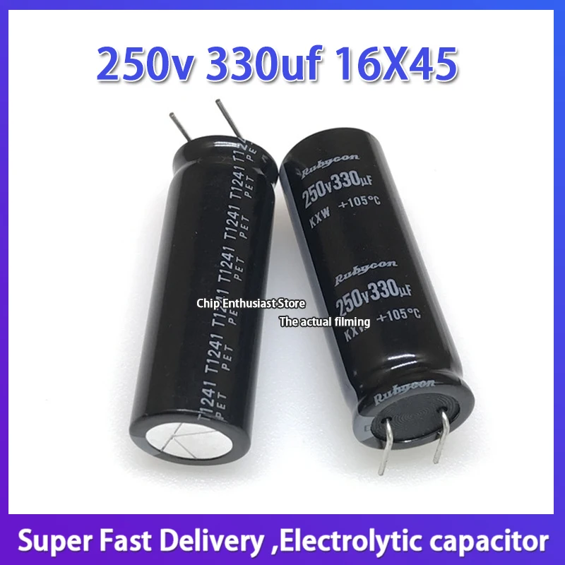 

5PCS Rubucon imported electrolytic capacitor 250v 330uf 16X45 ruby kXw special for switching power supply