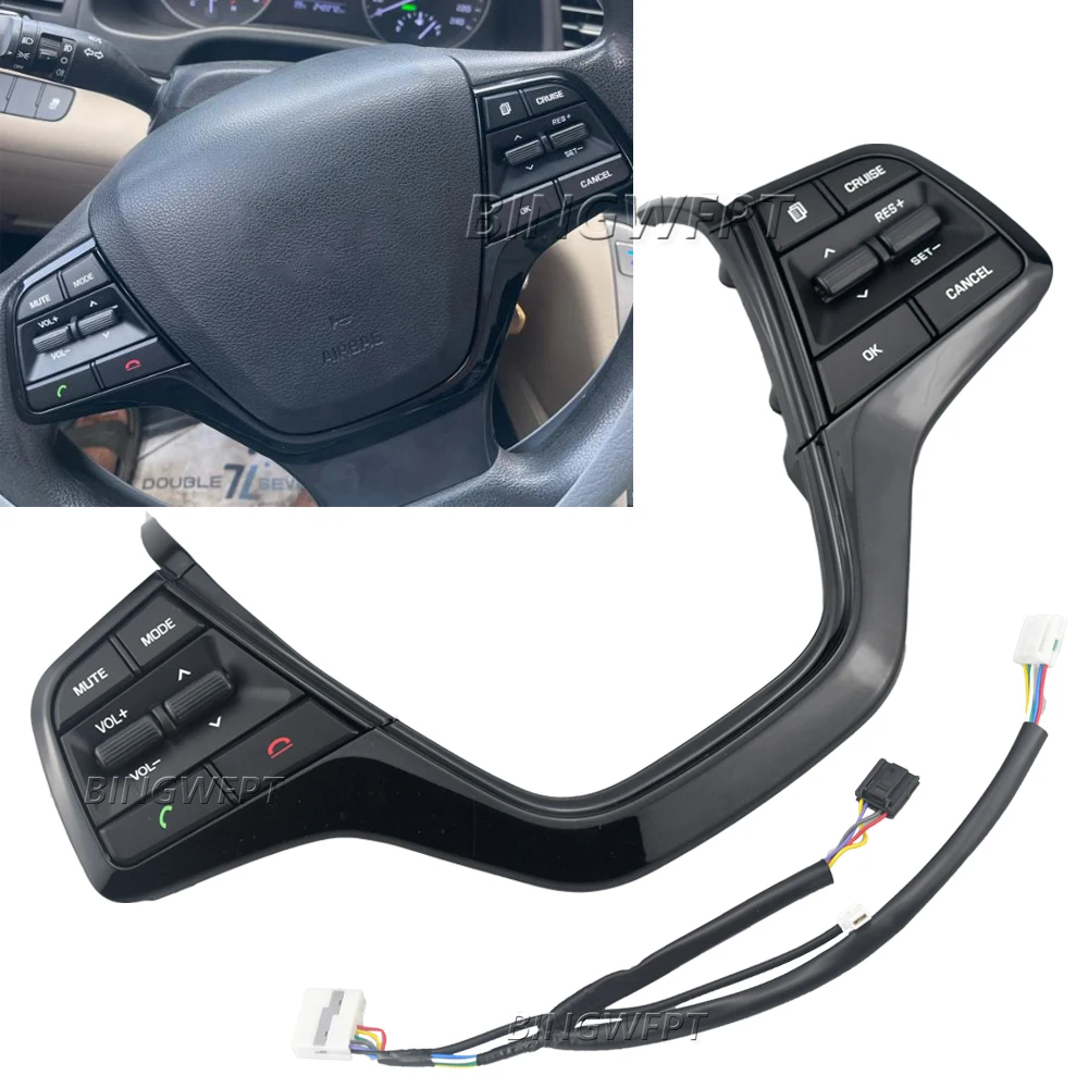 For Hyundai Elantra 1.6L 2016-2018 Steering Wheel Cruise Control Buttons Switch With Backlight Volume Channel Controller Styling