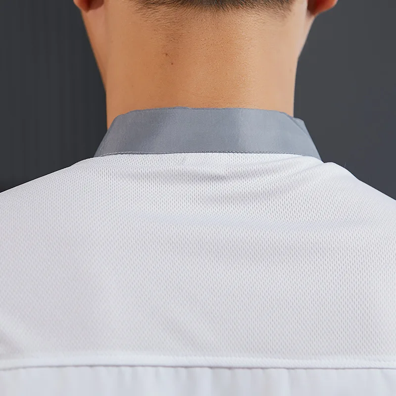 Chaqueta de Chef de manga corta con botones para hombre y mujer, camisa de cocinero para restaurante de Hotel, uniforme de camarero de pastelería para hornear