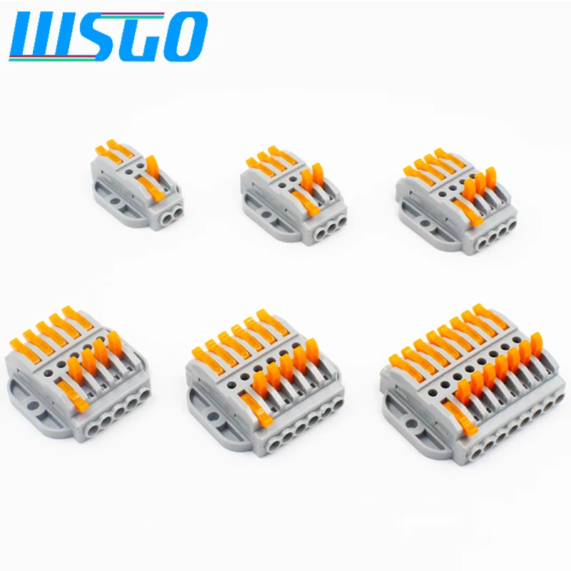 

Terminal screw fixed fast wire connector 0.08-4.0mm can be used for 2-12 bit lines with color transparent terminal