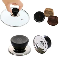 Universal Pot Lib Knobs Caps Wooden Heat-Resistant Cooking Pan Lid Covers Replacement Lifting Handle Kitchen Cookware Handgrip 