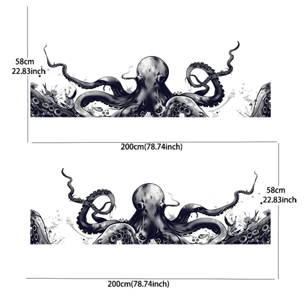 Octopus car sticker with multiple tentacles; full-body floral decoration covering scratches; waterproof car sticker. car vinyl w