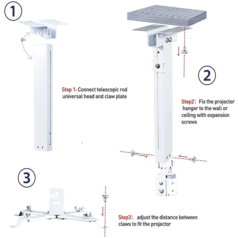 ABZW Universal C6 C2 C3 TD96 TD97 proyector soporte de montaje en pared de techo soporte colgante YG650 C6 M19 K25 soporte de proyector blanco Du