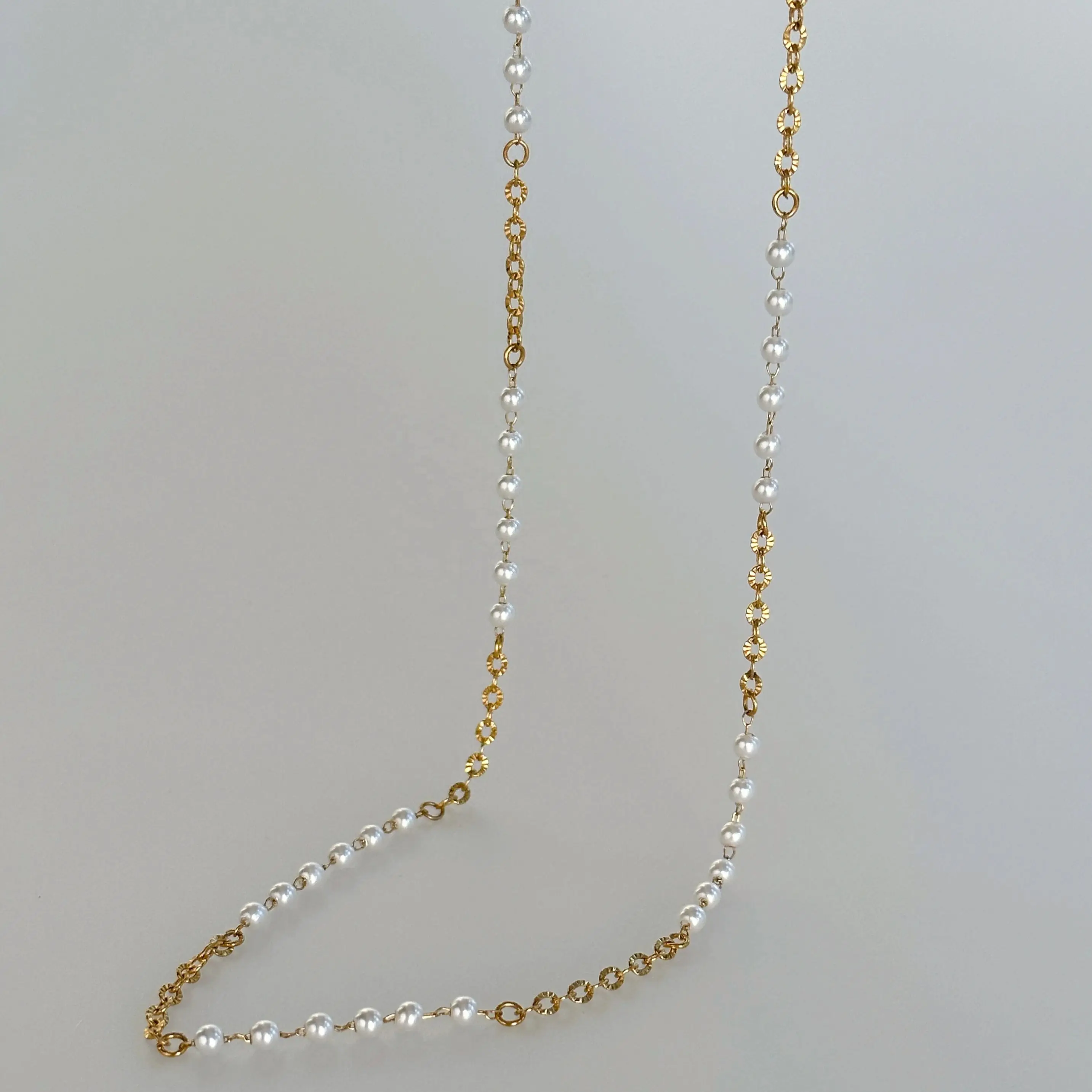 DASEIN New 18k Pvd Gold Plated Pearl Waist Belly Chain Stainless Steel Tarnish Free Hawaiian Dainty Body Jewelry for Women