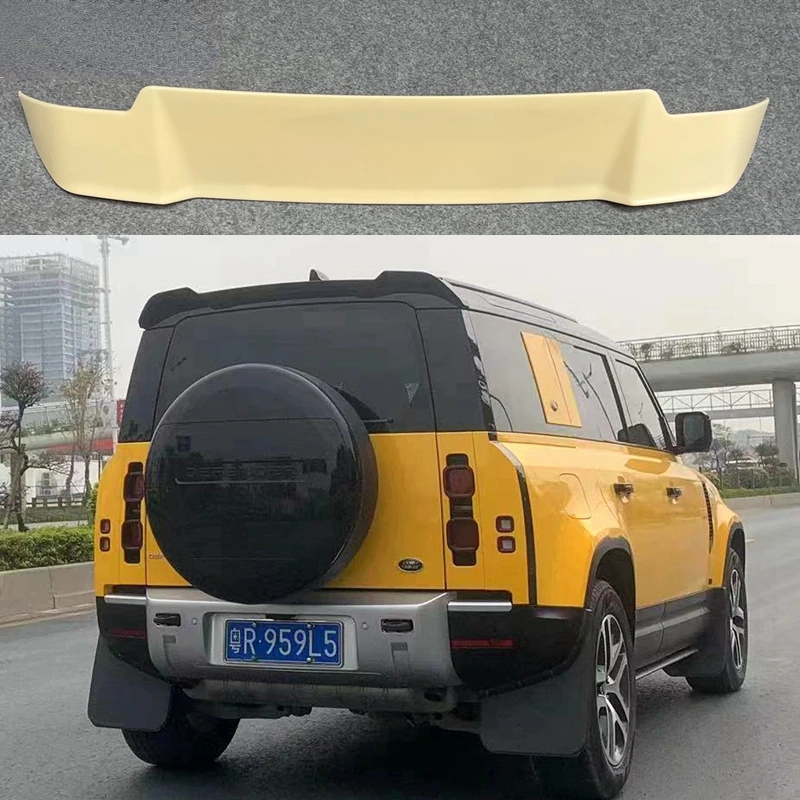 Rear Roof Trunk Lip Spoiler Wing For Land Rover Defender 90 110 2019-2022 White Black Carbon Fiber Look