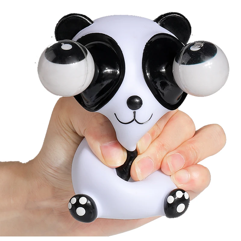 Creative Design Pop Eye Panda Squeeze Toy New Kids Pinch Music Puzzle Stress Relief Toy Funny Trick Googly Eye Beetle Toys Gift