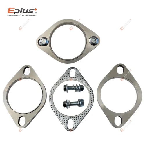 Imagen 1 del producto Eplus-Kit de junta de brida de silenciador de tubo de escape Universal para motocicleta, 2 agujeros, acero inoxidable 304, varios tamaños, accesorio para coche