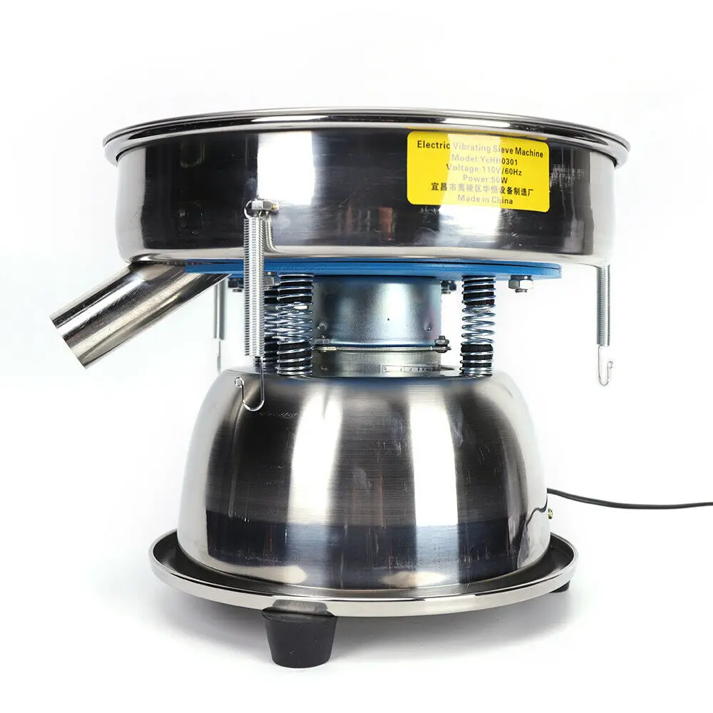 Electric Vibrating Sieve Machine Powder Particles Flour Sifter Vibrator Deck Sifter Shaker Stainless with Mesh 110/220V