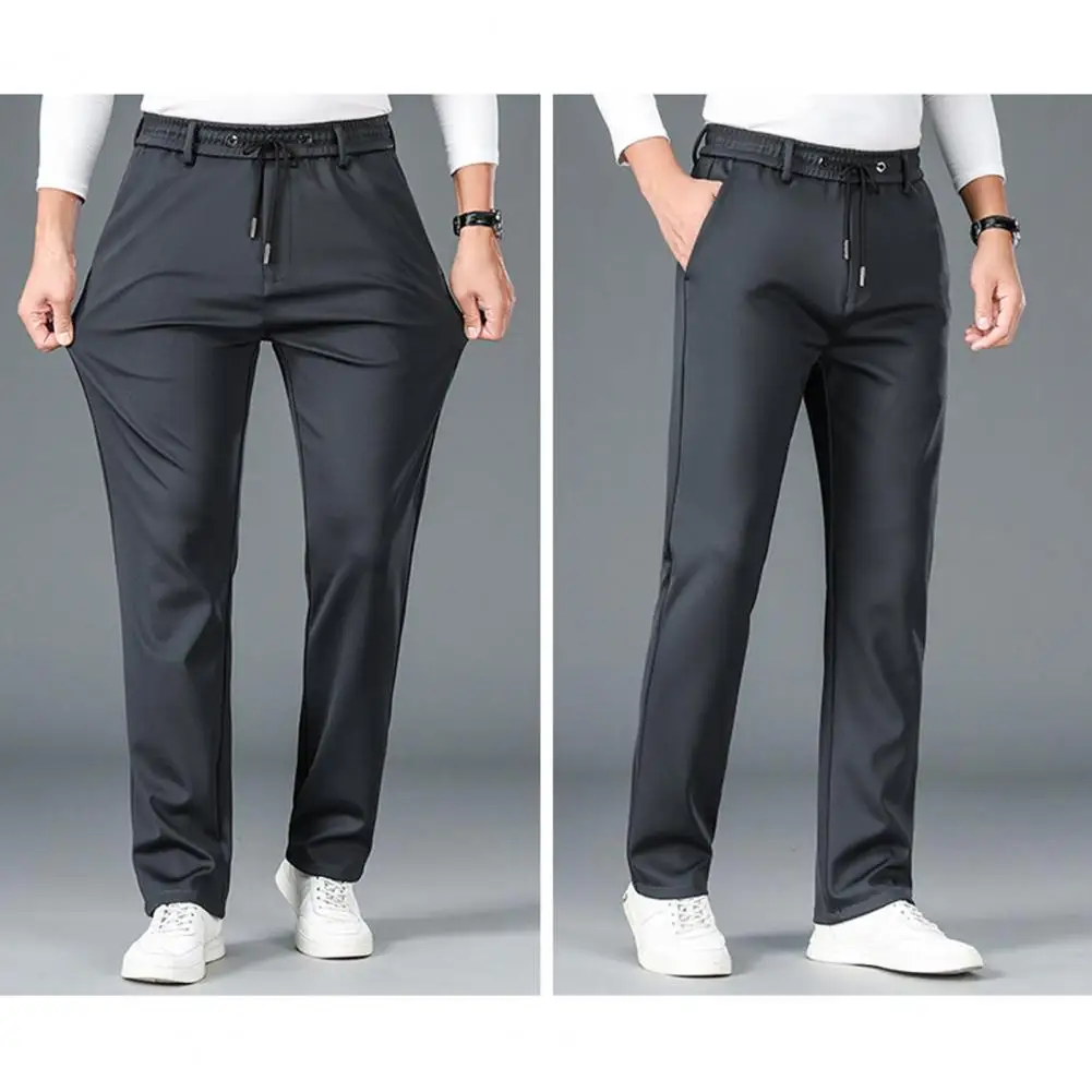 Men Jogging Trousers Men's Breathable Drawstring Sweatpants with Elastic Waist Side Pockets for Daily Wear Sports Travel