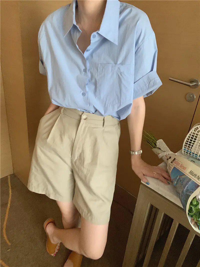 반소매 셔츠 여성용 Baring Orange Techwear Mall Partywear Covering Clubwear Sweety Personalized Shaped Momme Thick Ultra