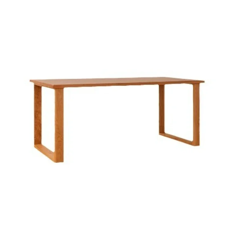 Table Household all-solid wood rectangular dining table Cherry wood thickened large board table Japanese log workbench