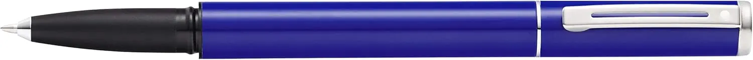 

Glossy Blue Gel Rollerball Pen with Chrome Trim, Smooth Writing Ballpoint Pen for Office School