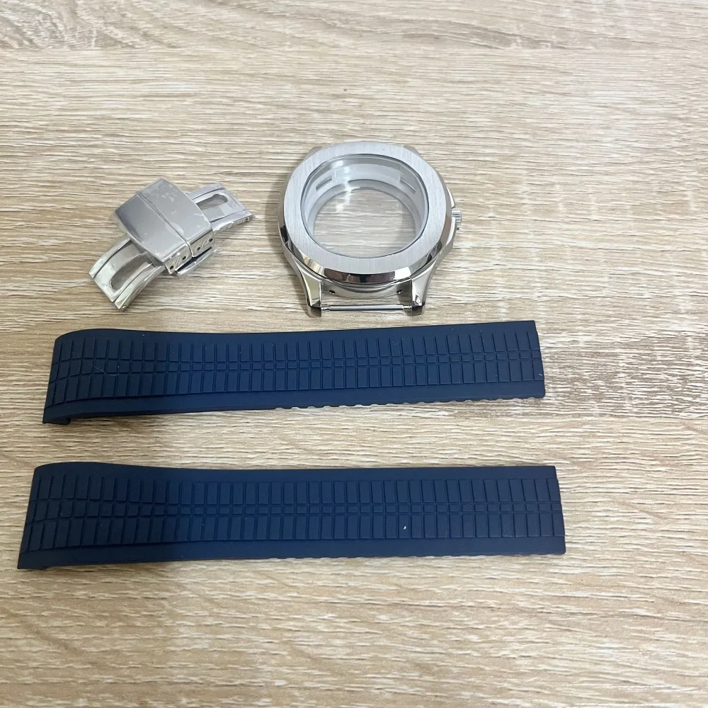 42 مللي متر NH35 ساعة حافظة 316 L وعاء من الستانليس ستيل الأسود ل Aquanaut Seiko NH35 NH38 NH70 الرياضة صالح 32 مللي متر الطلب شريط مطاطي