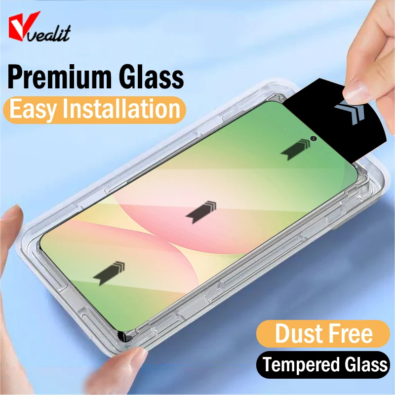 

1-2pcs Dust Free Easy Installation Kit Screen Protector for Samsung Galaxy A56 A36 A55 A35 A54 A53 A52 A52S A33 A17 A07 Glass