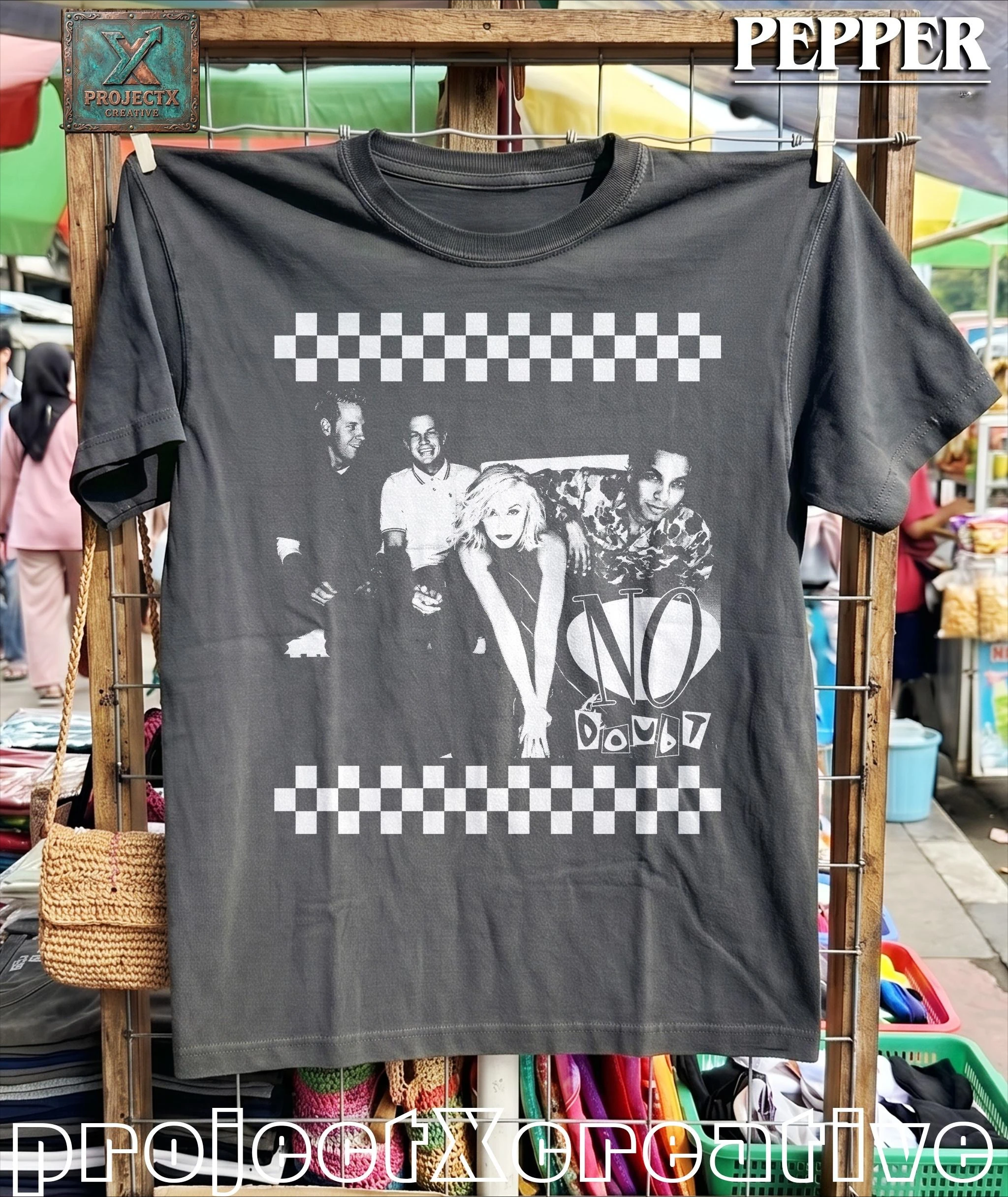 Summer Women's Vintage No Doubt Print T-shirt Cotton and Breathable Short Sleeve Streetwear Oversized Loose Casual