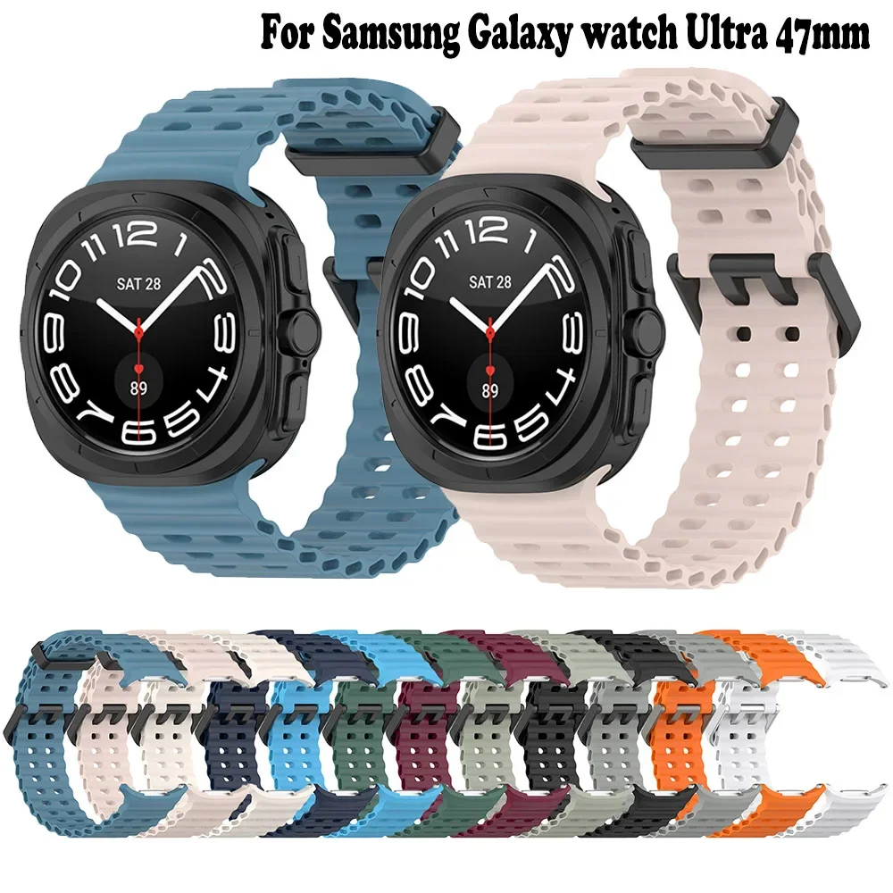 

Fashion Sport Silicone WatchStrap For Samsung Galaxy watch Ultra 47mm SmartWatch Band Bracelet belt Wristband Ultra 47mm Strap