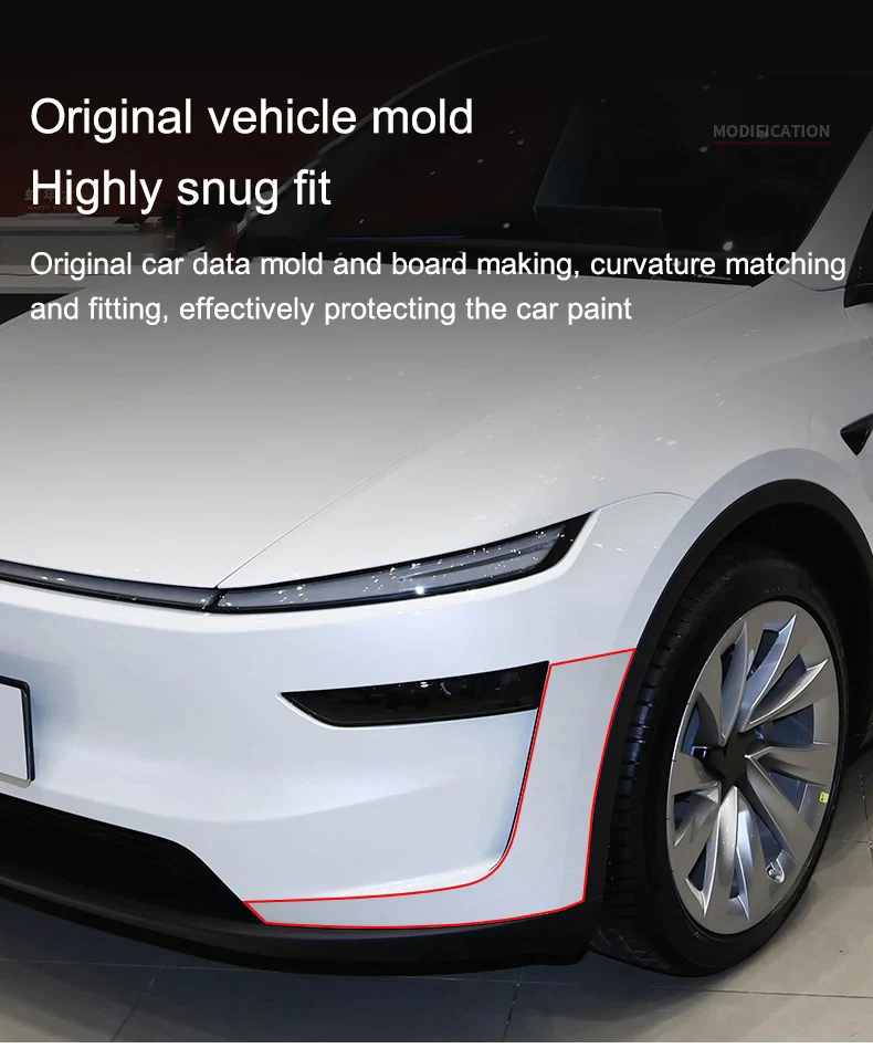 Für Tesla Model Y Juniper Frontstoßstangen-Schutzfolie Tür-Kratzschutzfolie Neues Model Y TPU Heckstoßstangen-Transparentfolie – Detail 5