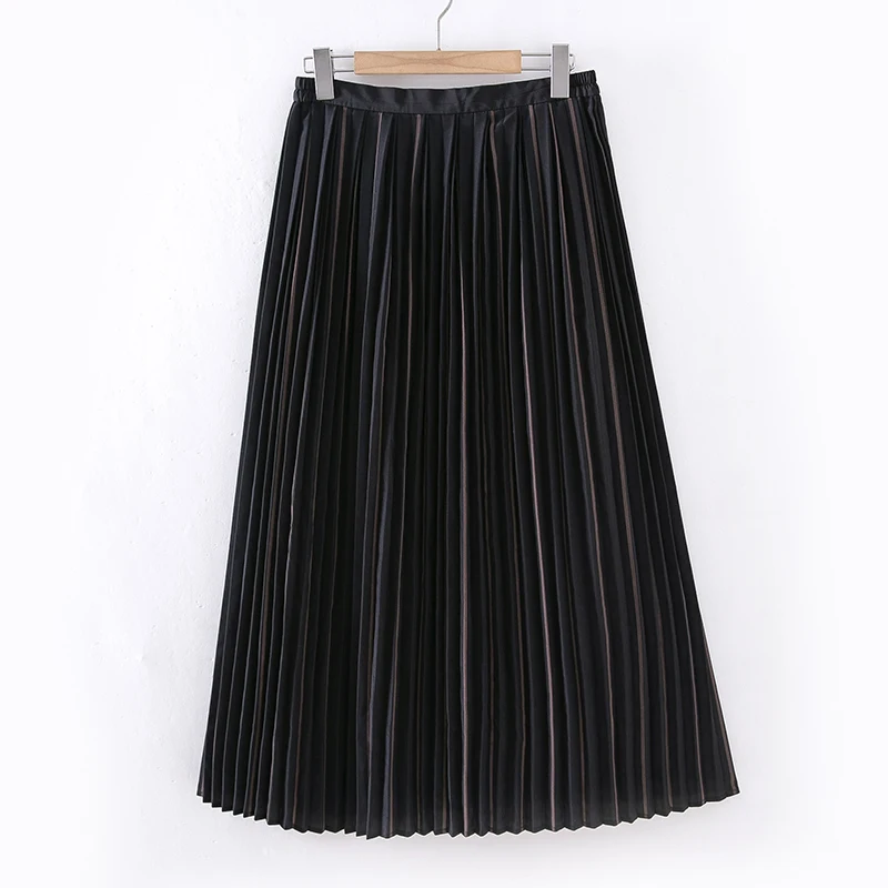 

Elastic Waist with Lining Pleated Skirt Women Clothing