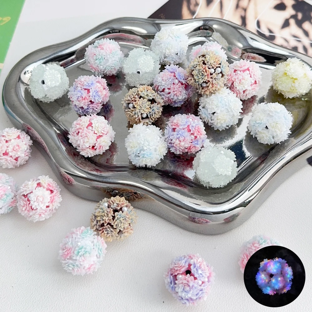 

Cordial Design Polymer Clay Beads/Hand Made/Luminous Effect/Flower Shape/Jewelry Findings & Components/DIY Fancy Beads #18124