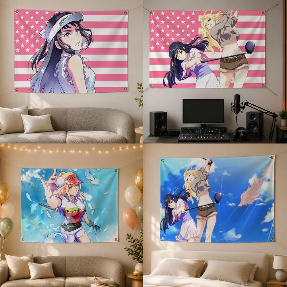 Anime Birdie Wing Golf Sports Flags Wall Hanging Flag Banner for Bedroom Dorm Party Festival Camping Indoor Outdoor Decor