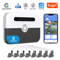 Acarps Wi-Fi 8 Zone Smart Sprinkler Controller Supports Rain Sensor Pump Control, Tuya Smart Life Irrigation Controller System