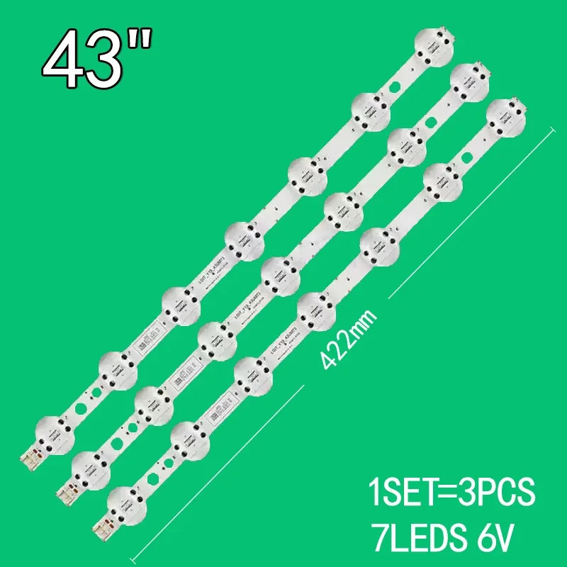 Dla Samsung 43-calowy LGIT_ T19 Trident SSC_ Y19_ 43UM73 REV00_181029  3-częściowy 7LED 6V 100% nowy podświetlenie