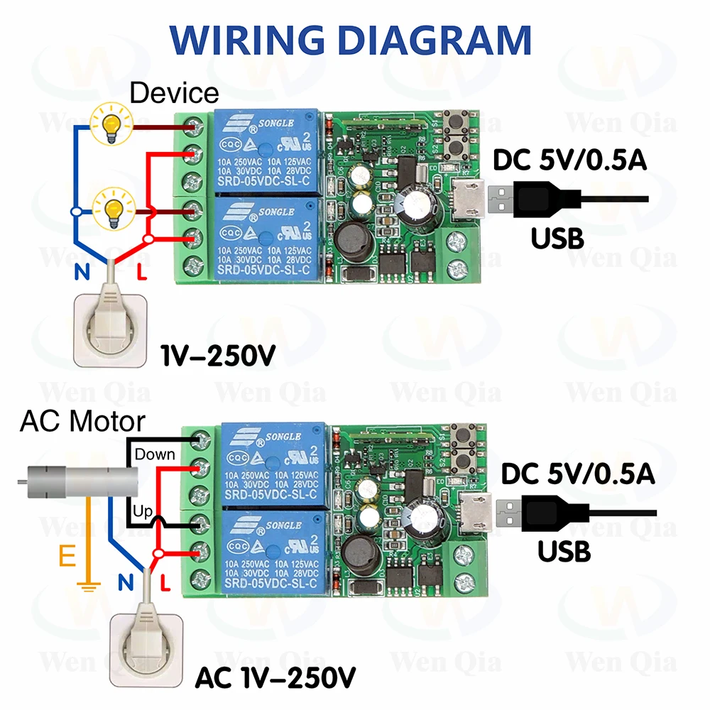 EWelink 2 CH WiFi Smart Switch,5V 12V 24V 48V Relay,Timer Module,Alexa Google Home Voice Control,for Remote Control Light/Motor