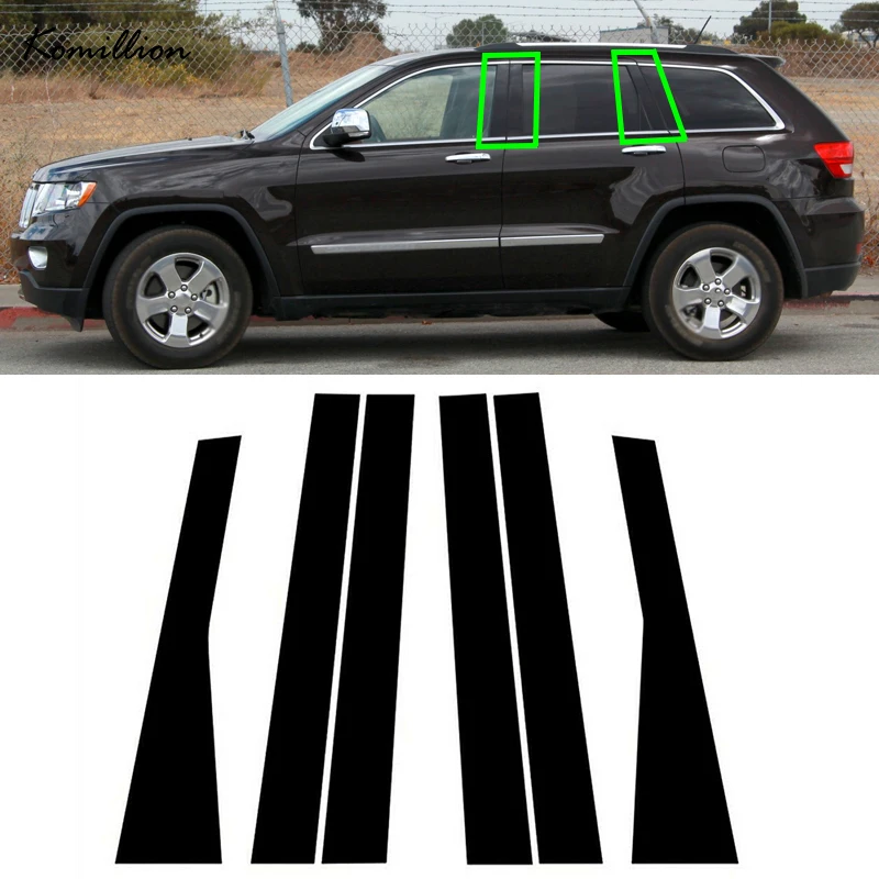 

Автомобильный глянцевый пианино, черный столбик, дверь, окно, отделка крышки, декоративная панель для Jeep Grand Cherokee 2011-2021, автомобильные аксессуары