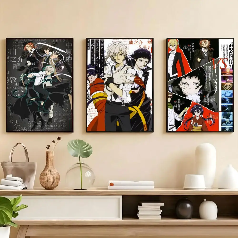 Bungo Stray Dogs-S Anime Poster Poster HD Self Adhesive Waterproof Wall Art Ideal For Home Office Dorm Bedroom Great Gift