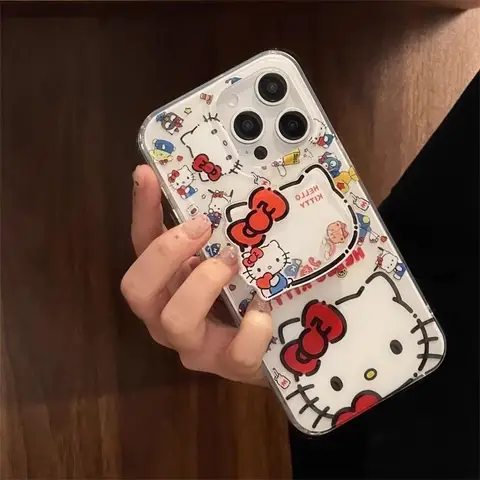 For Realme 15T 14 Pro Plus 14T 13 12 11 C85 C75 C71 C67 C65 C55 C53 Removable Kitty Grip Tok Holder Soft Transparent Phone Case