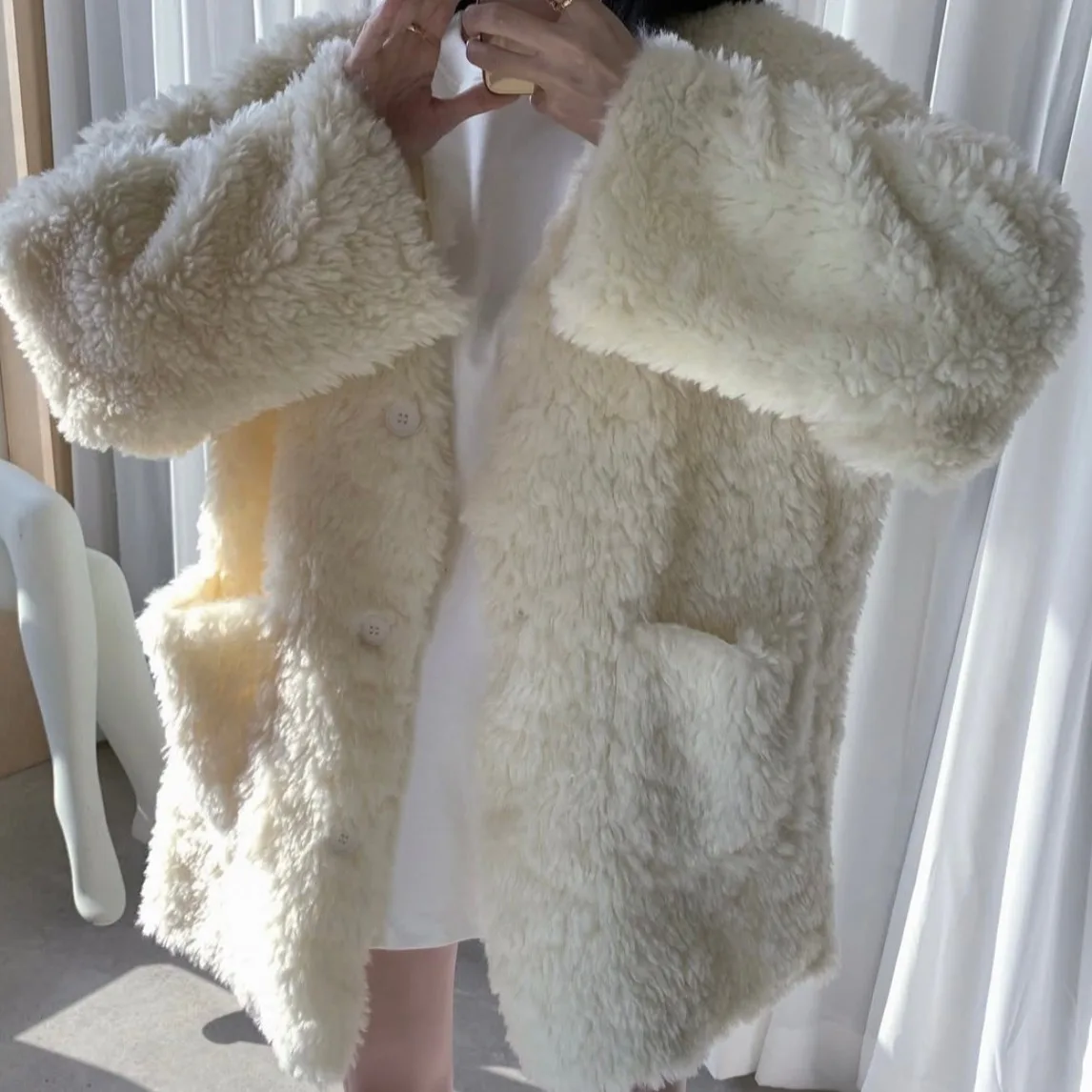 

Шикарное осенне-зимнее шерстяное пальто, женское удобное теплое пальто в стиле ретро, модный длинный свек, застежка на одной пуговице