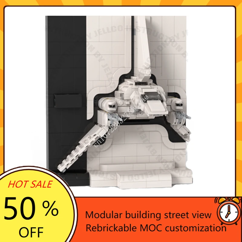 572PCS Three-dimensional Poster Concept Series Space War Military MOC SpaceShip Battle Custom Puzzle Education Model Toys Gift
