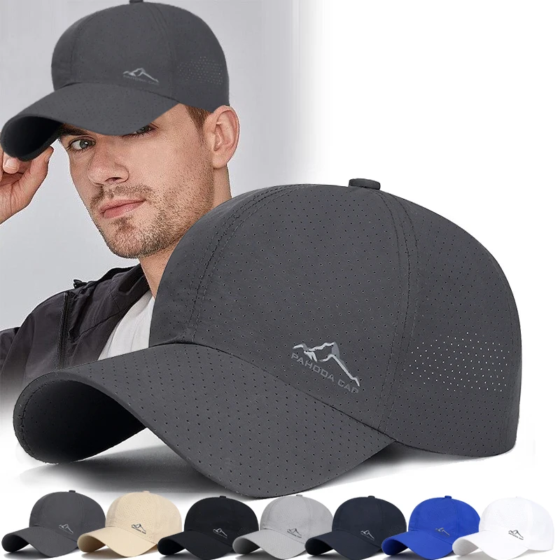 Summer Outdoor Sports Cap Golf Fishing Hat Quick Drying Sun Hat Adjustable Unisex Baseball Cap Women Men Lightweight Visor Cap