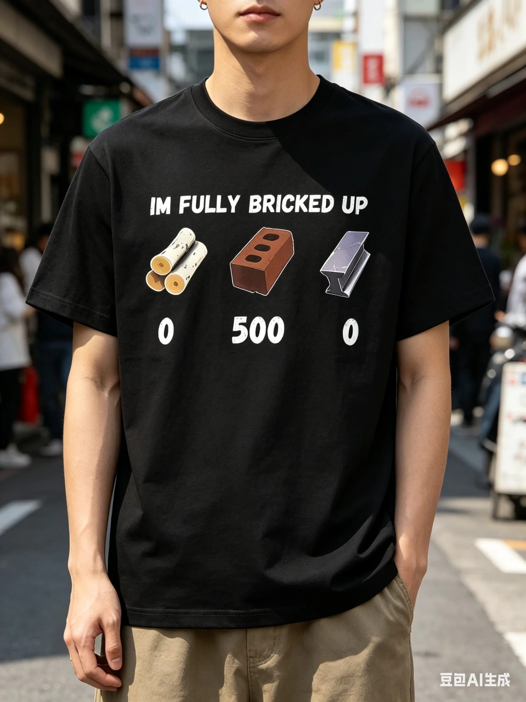 Men's T-shirt Vintage I'm Fully Bricked Up Meme Funny Gen Z Humor Cute Cat Tee Hip Hop Women Harajuku Y2k Cotton Top Game Shirt