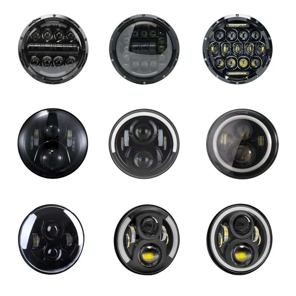 لادا نيفا 4x4 سوزوكي الساموراي 7 "LED DRL H4 هالو المصابيح الأمامية ل VAZ 2101 7 بوصة LED المصابيح الأمامية مع حلقة هالة العنبر بدوره إشارة
