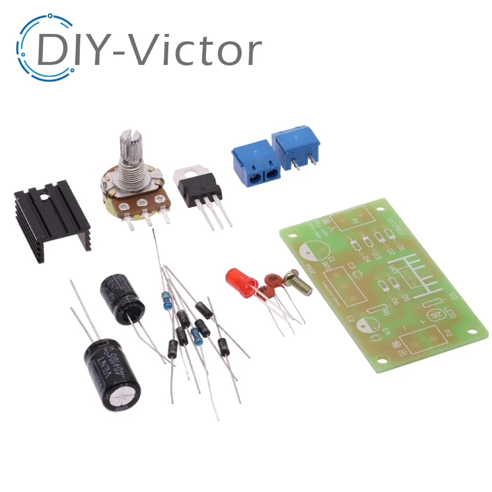 LM317 Adjustable Power Supply Kit Continuous Adjustable DC Power Supply DIY Teaching Training Parts PCB Board Electronic kits