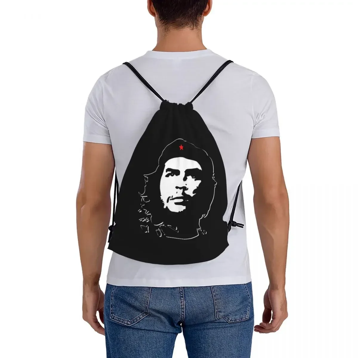 Che Guevara Backpacks Casual Portable Drawstring Bags Drawstring Bundle Pocket Sundries Bag Book Bags For Man Woman Students