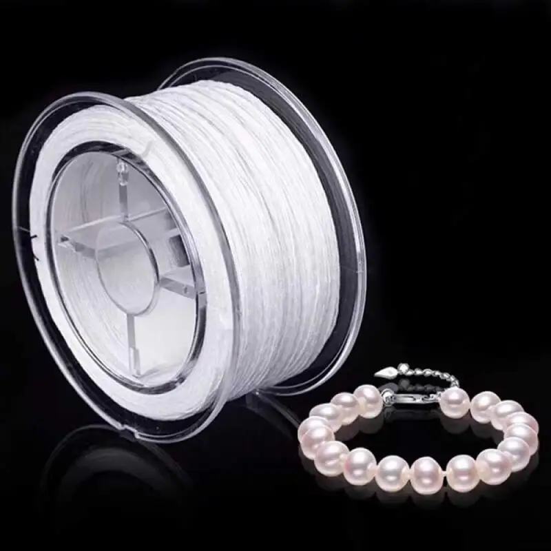 1roll/set 0.2-0.8mm Wear-Resistant Pearl Thread, Non-Elastic String - Premiums Ultras-Fine for Necklace Bracelet DIY Pendants
