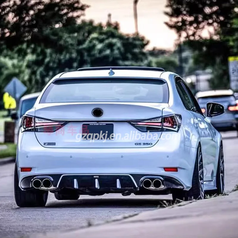 Car Rear Diffuser Spoiler Fits 2012-2017 Lexus GS Carbon Fiber Rear Diffuser Spoiler Exhaust Tip GS Body Kit Carbon