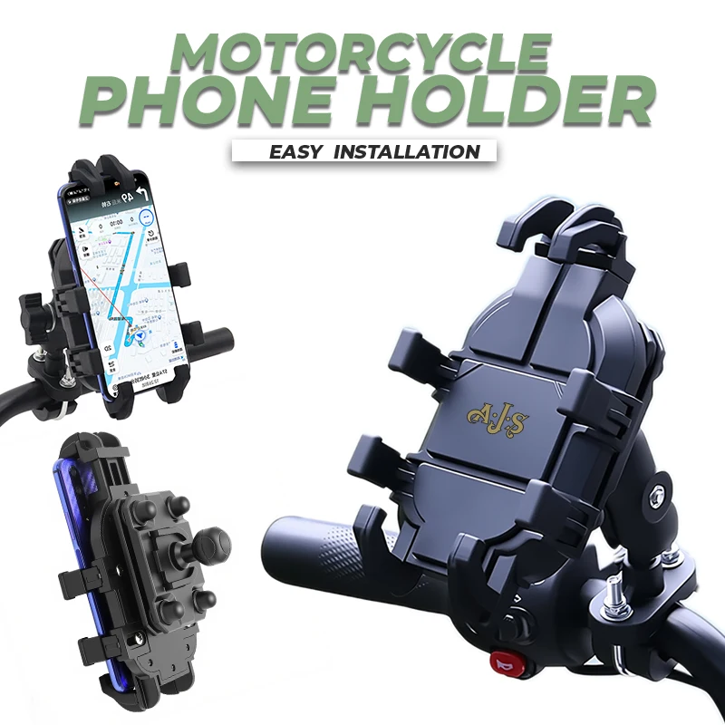 Motorcycle Handlebar Mobile Phone Holder GPS Stand Bracket For AJS Motor YX-R CR3-125 Regal Raptor AJS LOGO A J S