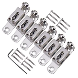 6Pcs Electric Guitar Bridge Saddles With Wrench Electric Guitar Replacement Parts For Electric Guitar Individual Guitar Bridge