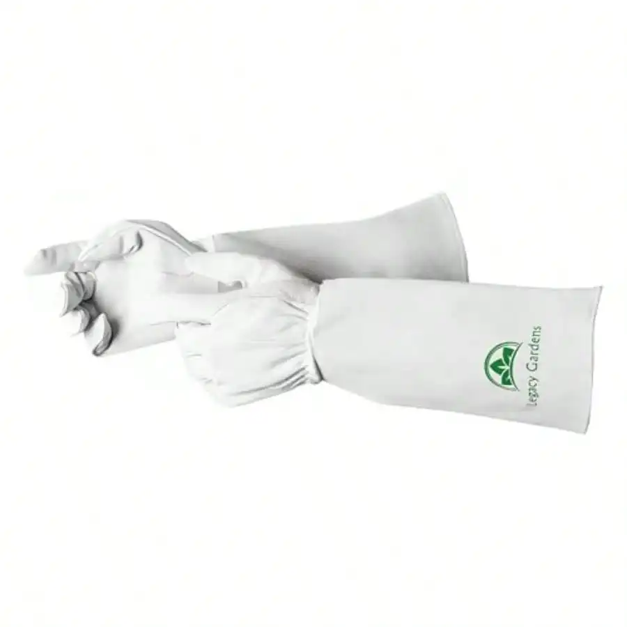 

Leather Gardening Gloves For Women And Men Long Garden Gloves Cowhide Gauntlet Rose Pruning Thorn Resistant Forearm Protection 2XL Natural