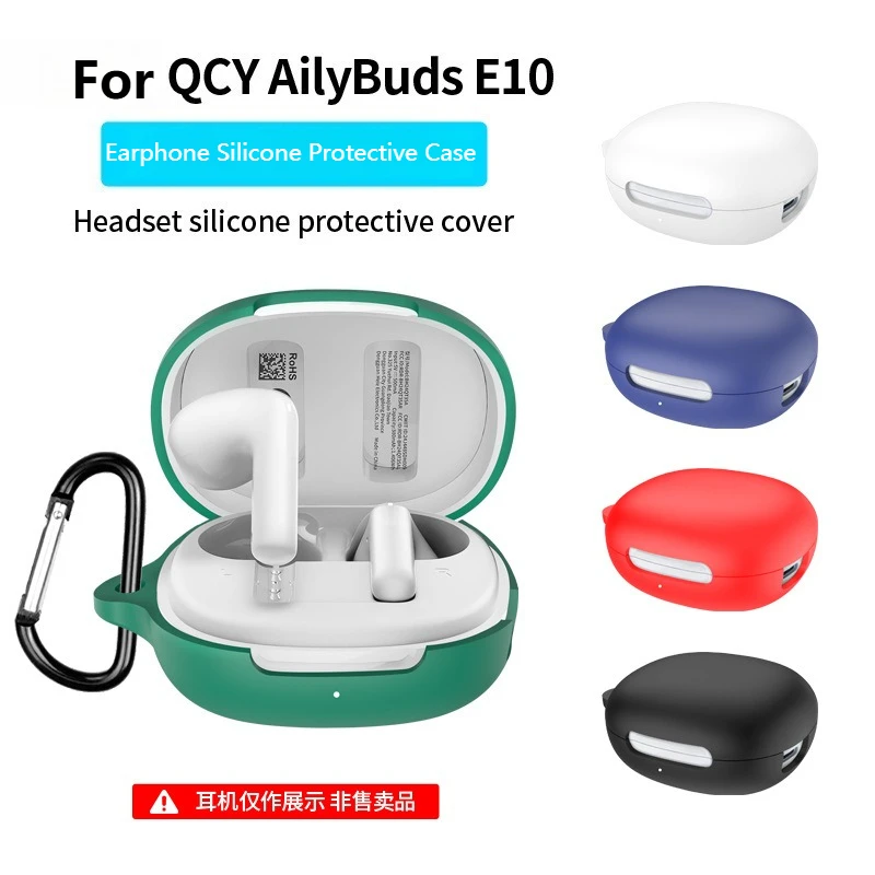 

Silicone Case For QCY AilyBuds E10 Shockproof Dustproof Cover For Headphone & Charging Case Flexible Protective Shell