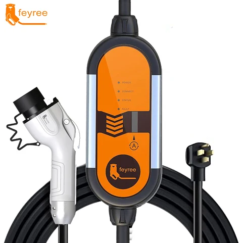 Feyree EV DC Charger 7KW 11KW Smart Portable ev Charger ac Type2 IEC 62196-2 type 1 for home electric car charger