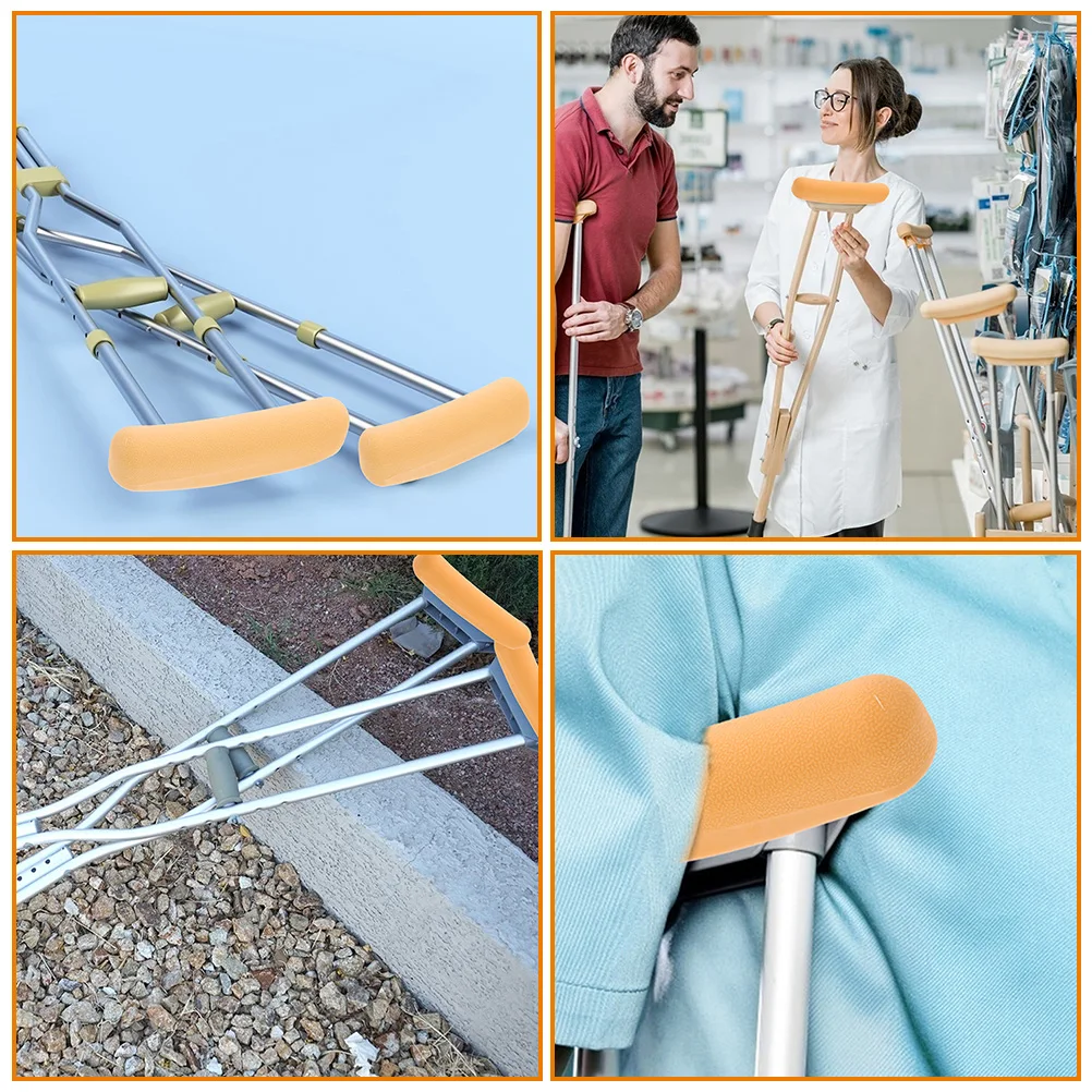 

4Pcs Underarm Crutch Pads Non-Slip Tpr Replacement Cushions Durable Support for Injured Leg Crutches Armpit Accessories